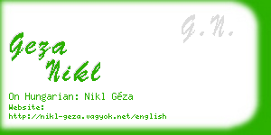 geza nikl business card